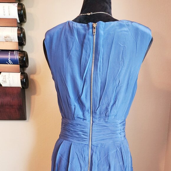 Aryn K: Navy Silk Cocktail Dress NWOT - Picture 6 of 7